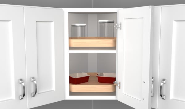 Rev A Shelf Single Shelf Banded Wood D-Shape Wall Lazy Susan