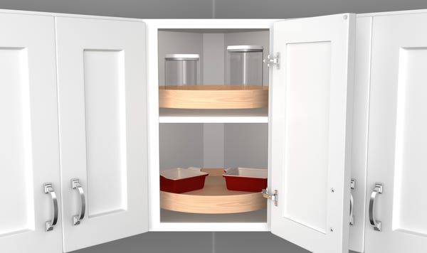 Rev A Shelf Single Shelf Banded Wood Full Circle Wall Lazy Susan