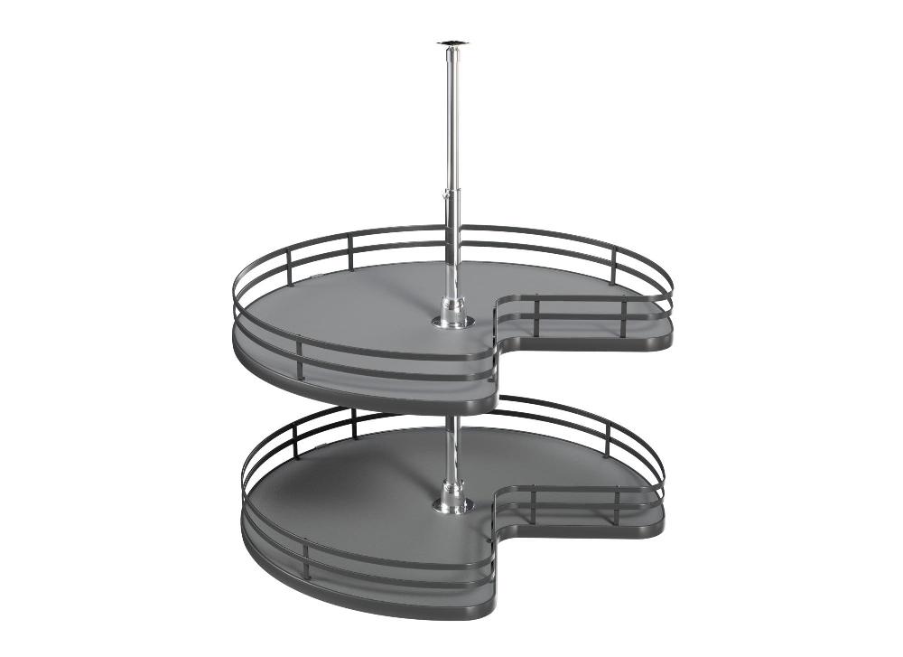 rev a shelf Solid Bottom 2-Shelf Kidney-Shaped Lazy Susan for Corner Base Cabinet
