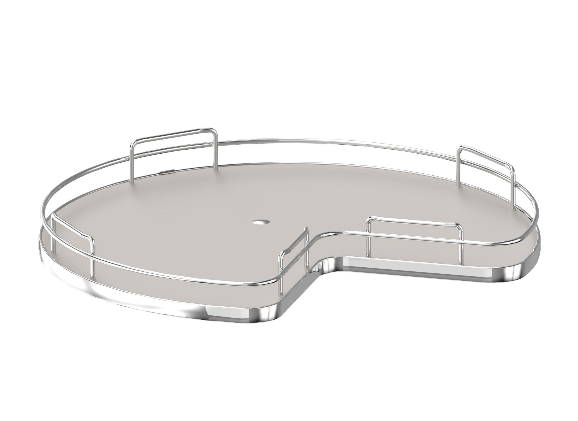 rev a shelf Solid Bottom Kidney-Shaped Lazy Susan for Corner Base Cabinet w/ Swivel Bearing