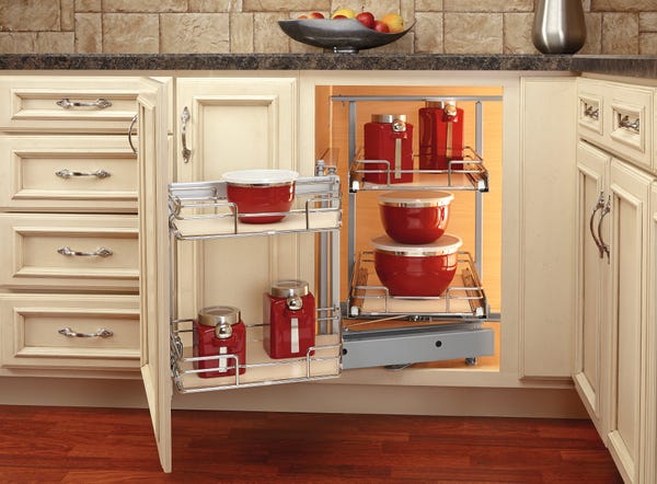 Rev A Shelf Solid Bottom Two-Tier Blind Corner Optimizer