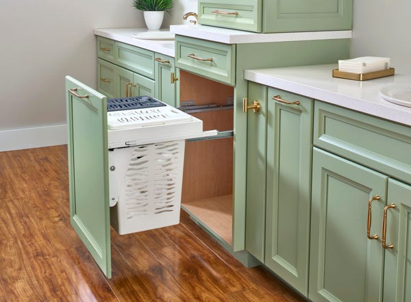 Rev A Shelf Steel Top-Mount Soft-close Hamper W/ 2 .85 BU Hampers