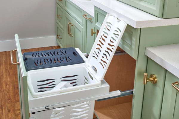 Rev A Shelf Steel Top-Mount Soft-close Hamper W/ 2 .85 BU Hampers