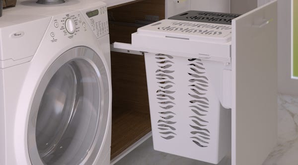 Rev A Shelf Steel Top-Mount Soft-close Hamper W/ 2 .85 BU Hampers