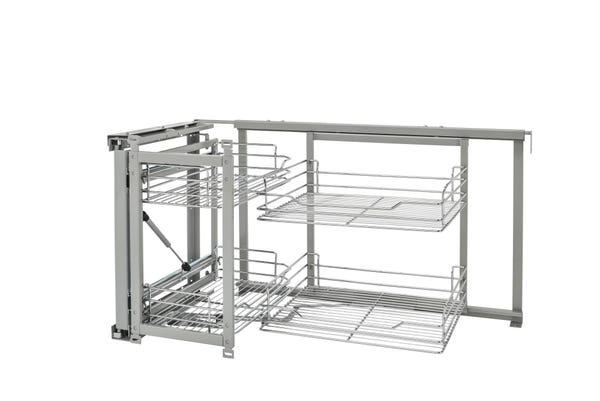 Rev A Shelf Wire Bottom Two-Tier Blind Corner Optimizer