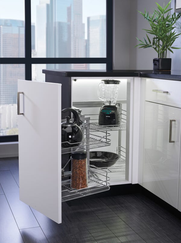 Rev A Shelf Wire Bottom Two-Tier Blind Corner Optimizer