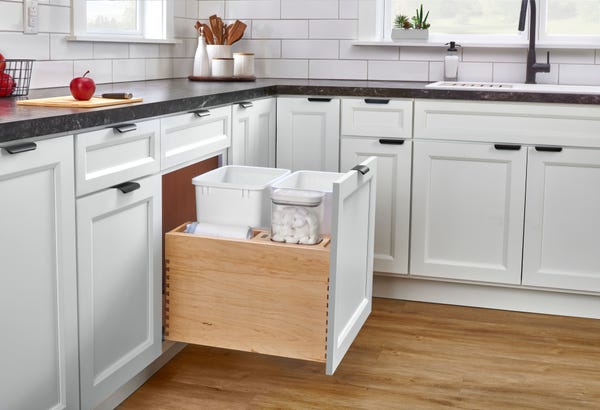 Rev A Shelf Wood Bottom Mount Waste Container System