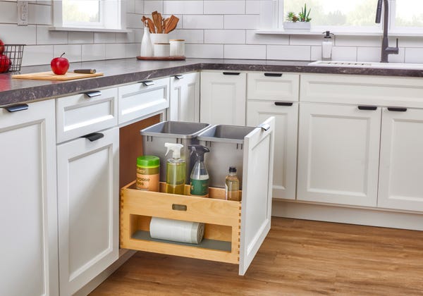 Rev A Shelf Wood Bottom Mount Waste Management Center W/ Soft-Close