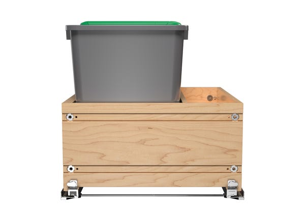 Rev A Shelf Wood Bottom Mount Waste Management Center W/ Soft-Close