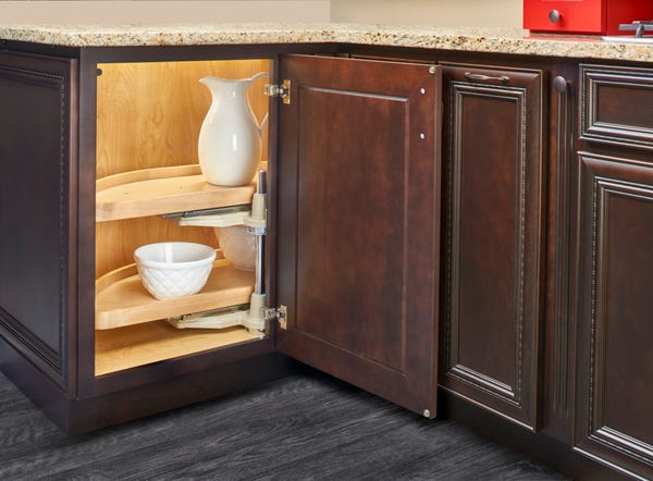 Rev A Shelf Wood Classic Half Moon Organizer For Blind Corner Cabinets