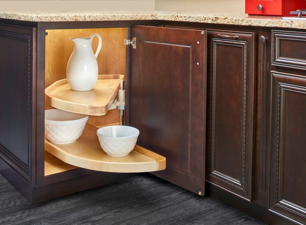Rev A Shelf Wood Classic Half Moon Organizer For Blind Corner Cabinets