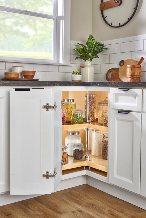 Rev A Shelf Wood Classic Kidney-Shaped 2-Shelf Lazy Susans