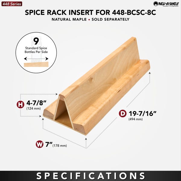 Rev A Shelf Wooden Spice Rack Inserts For The 448 Base Cabinet Pullout