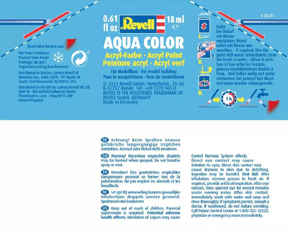 Revell Revell Aqua Color Acrylic Paint 18ml - Silk