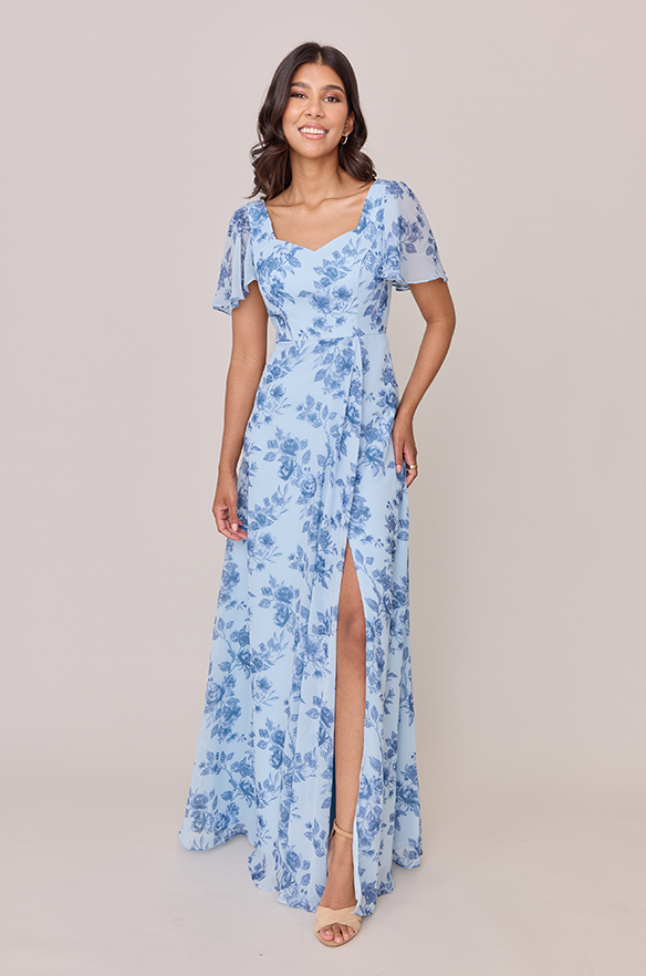 Revelry Madeline Convertible Chiffon Floral Print Dress
