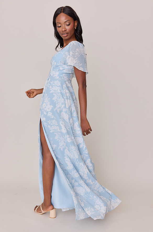 Revelry Madeline Convertible Chiffon Floral Print Dress