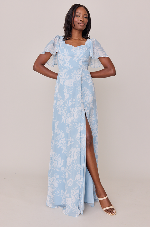 Revelry Madeline Convertible Chiffon Floral Print Dress