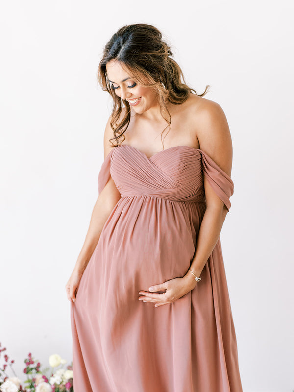Revelry Maternity Kennedy Chiffon Convertible Dress