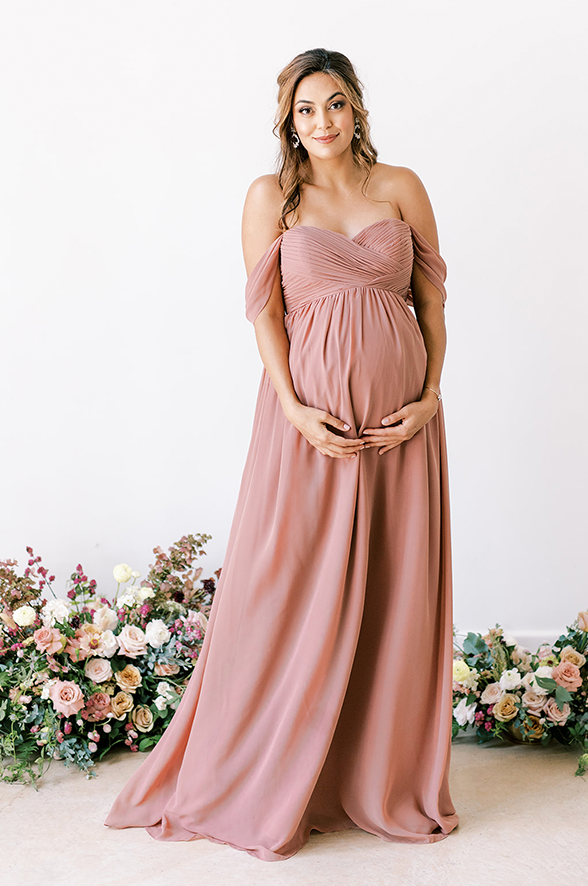 revelry Maternity Kennedy Chiffon Convertible Dress