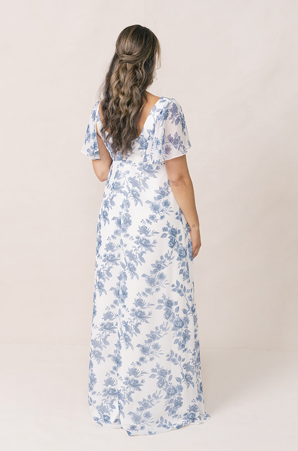 Revelry Maternity Madeline Convertible Chiffon Floral Print Dress