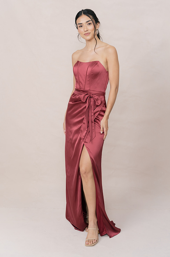 revelry Amara Satin Dress