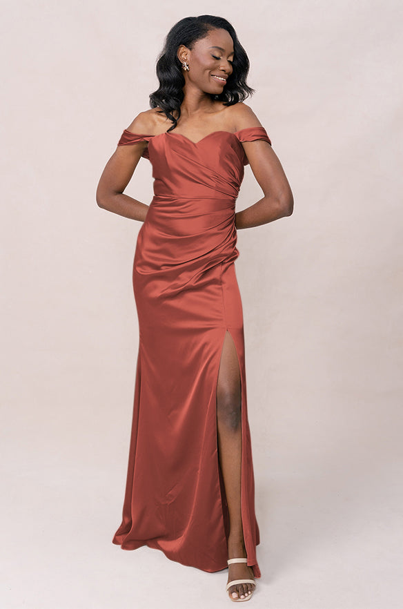revelry Ariel Convertible Satin Dress