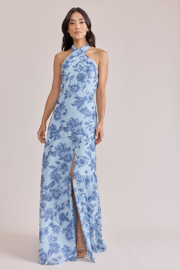 Revelry Athena Chiffon Floral Print Dress