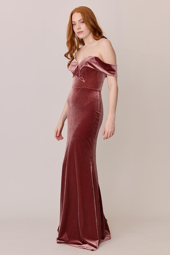Revelry Bardot Velvet Dress