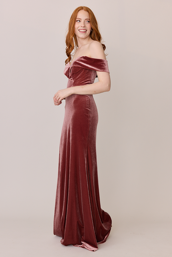 Revelry Bardot Velvet Dress