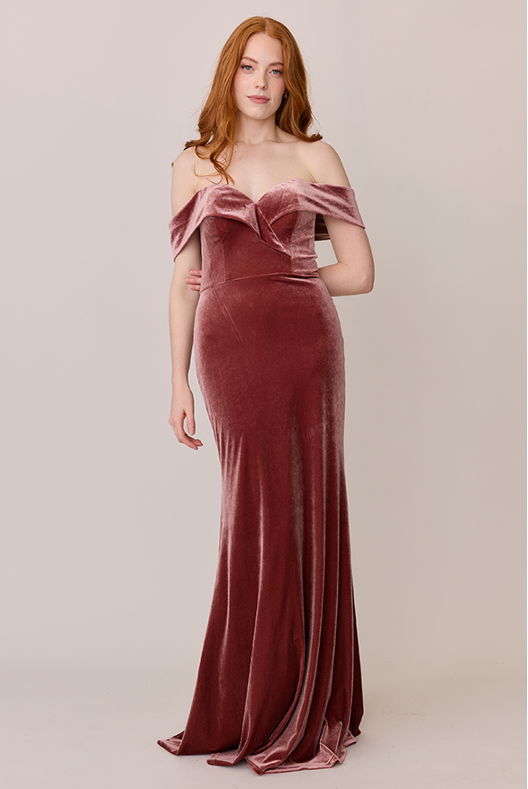 revelry Bardot Velvet Dress
