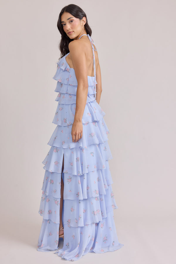 Revelry Carrie Chiffon Floral Print Dress