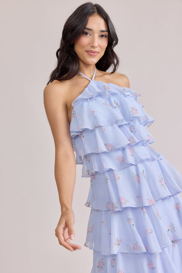 Revelry Carrie Chiffon Floral Print Dress