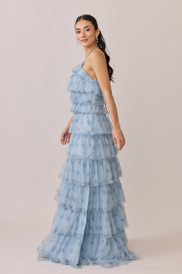 Revelry Carrie Tulle Floral Print Dress