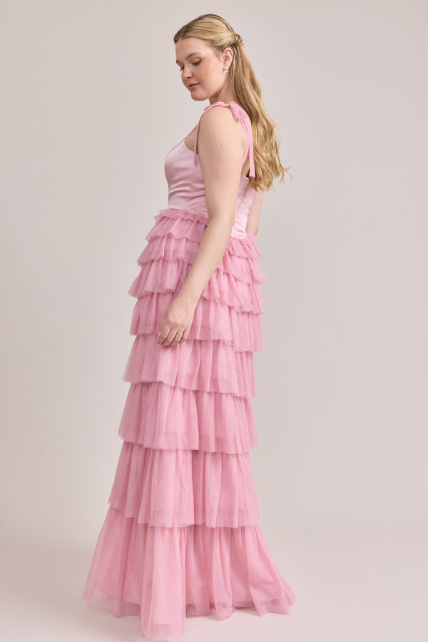 Revelry Charlotte Satin + Tulle Dress