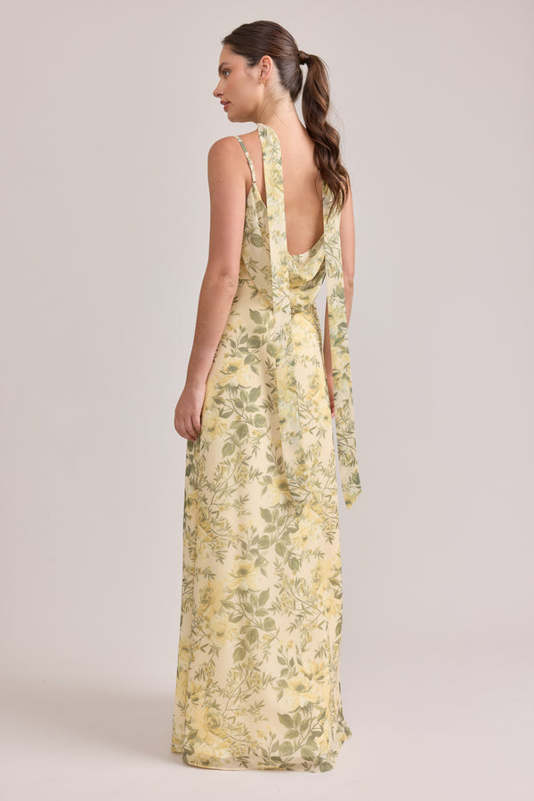 Revelry Chiffon Floral Print Skinny Scarf