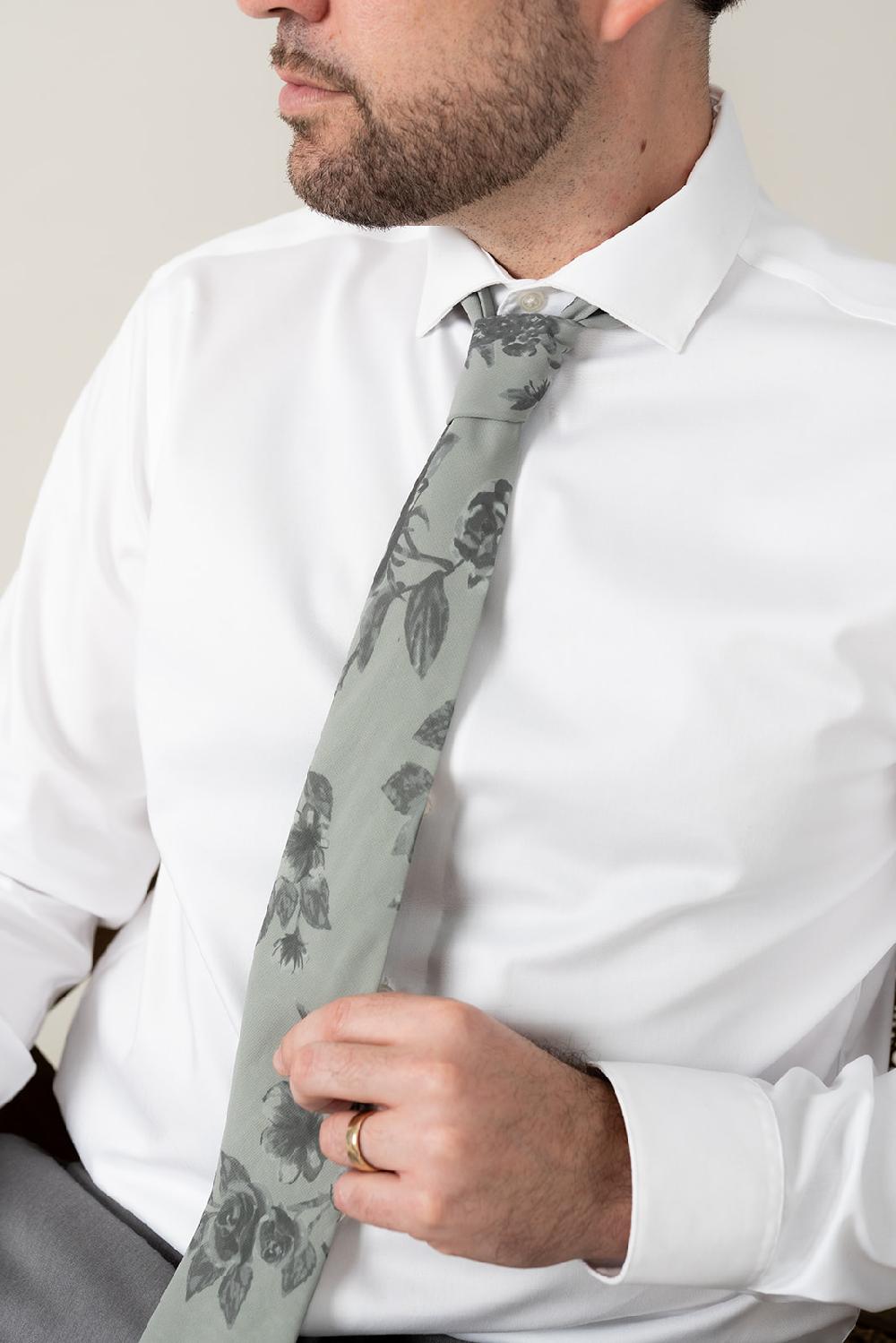 revelry Chiffon Floral Print Tie