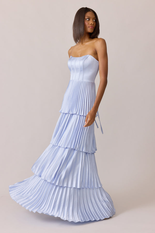 Revelry Collins Satin Pleated Dress