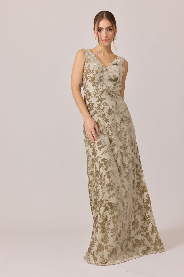 Revelry Dakota Floral Burnout Velvet Dress