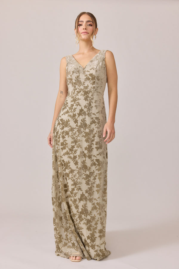 Revelry Dakota Floral Burnout Velvet Dress