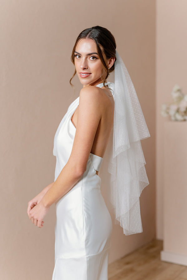 Revelry Dot Tulle Fingertip Veil