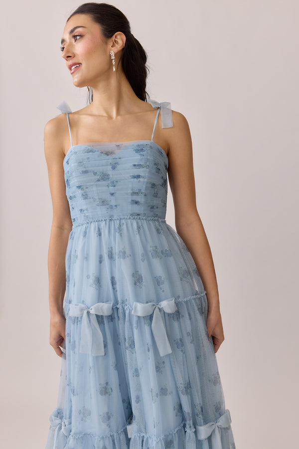 Revelry Eloise Tulle Floral Print Dress