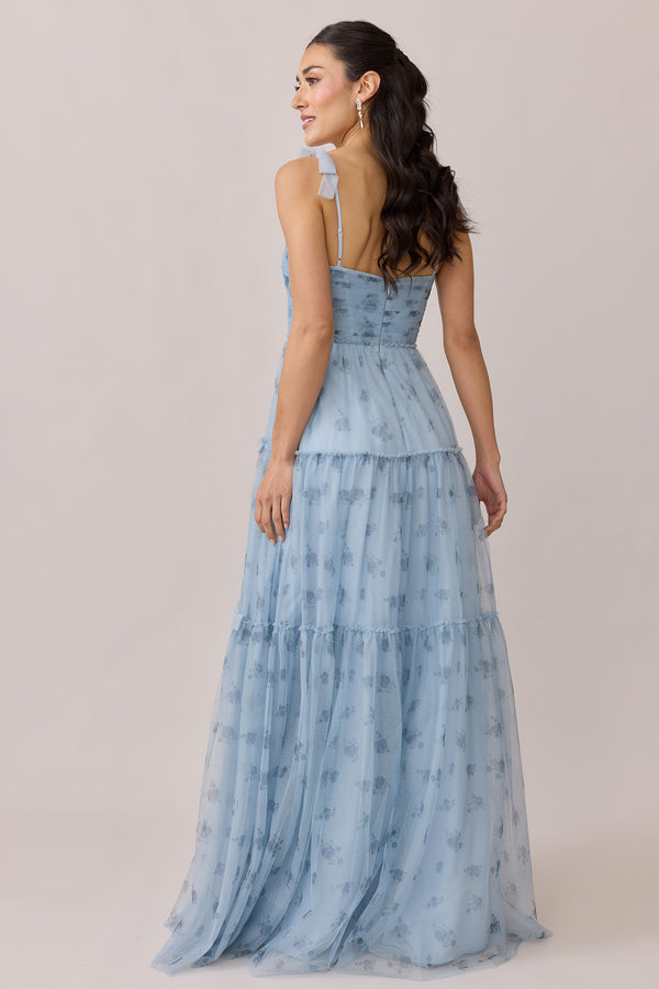 Revelry Eloise Tulle Floral Print Dress