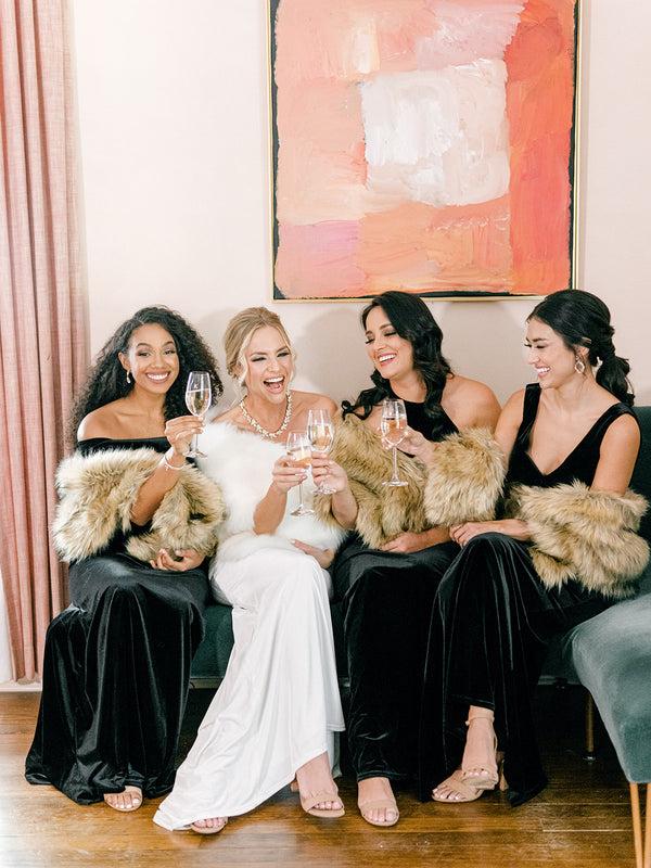 Revelry Faux Fur Shrug Chestnut