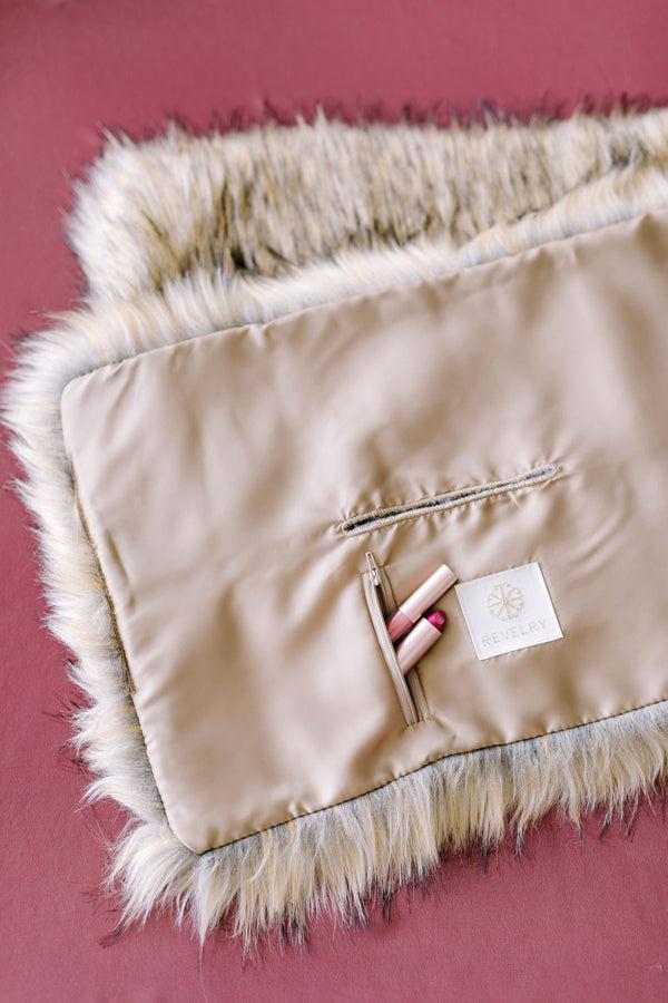 Revelry Faux Fur Shrug Chestnut