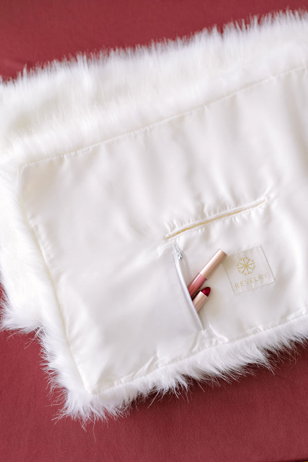 Revelry Faux Fur Shrug White