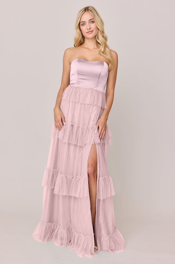 Revelry Frankie Convertible Satin + Tulle Dress