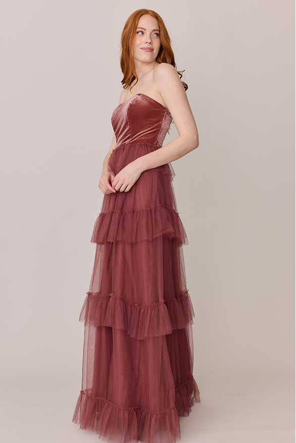 Revelry Frankie Convertible Velvet + Tulle Dress