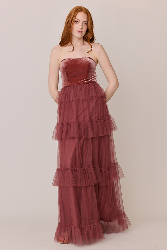 revelry Frankie Convertible Velvet + Tulle Dress