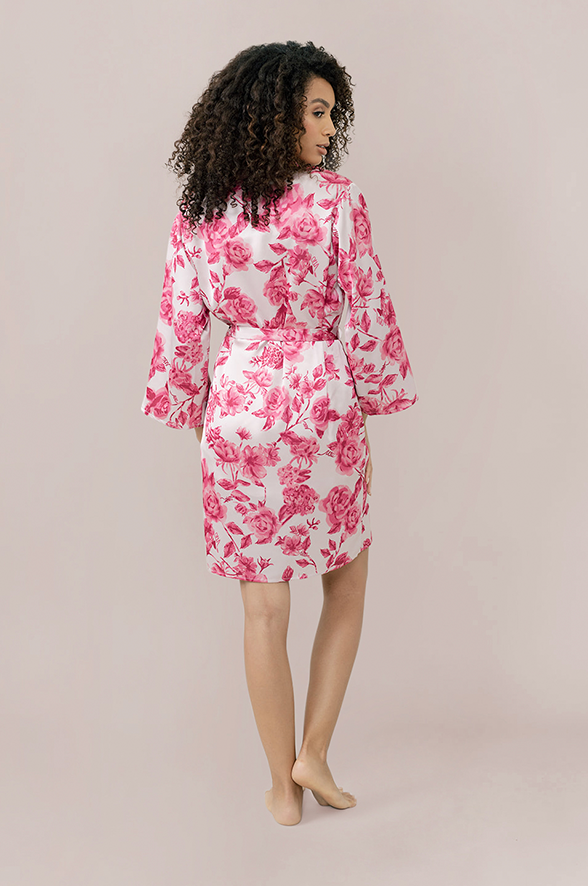 Revelry Getting Ready Satin Floral Print Robe