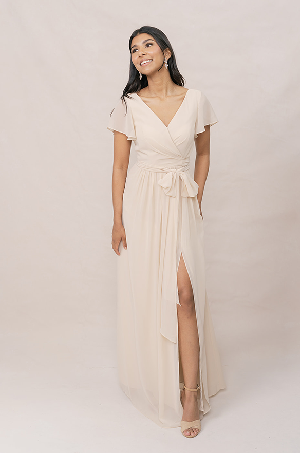 revelry Harper Chiffon Faux Wrap Dress